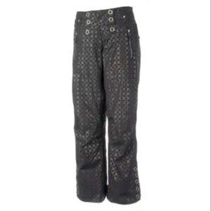 OBERMEYER Womens  Lani Black & silver Ski  Pants Snow Pants sz 10